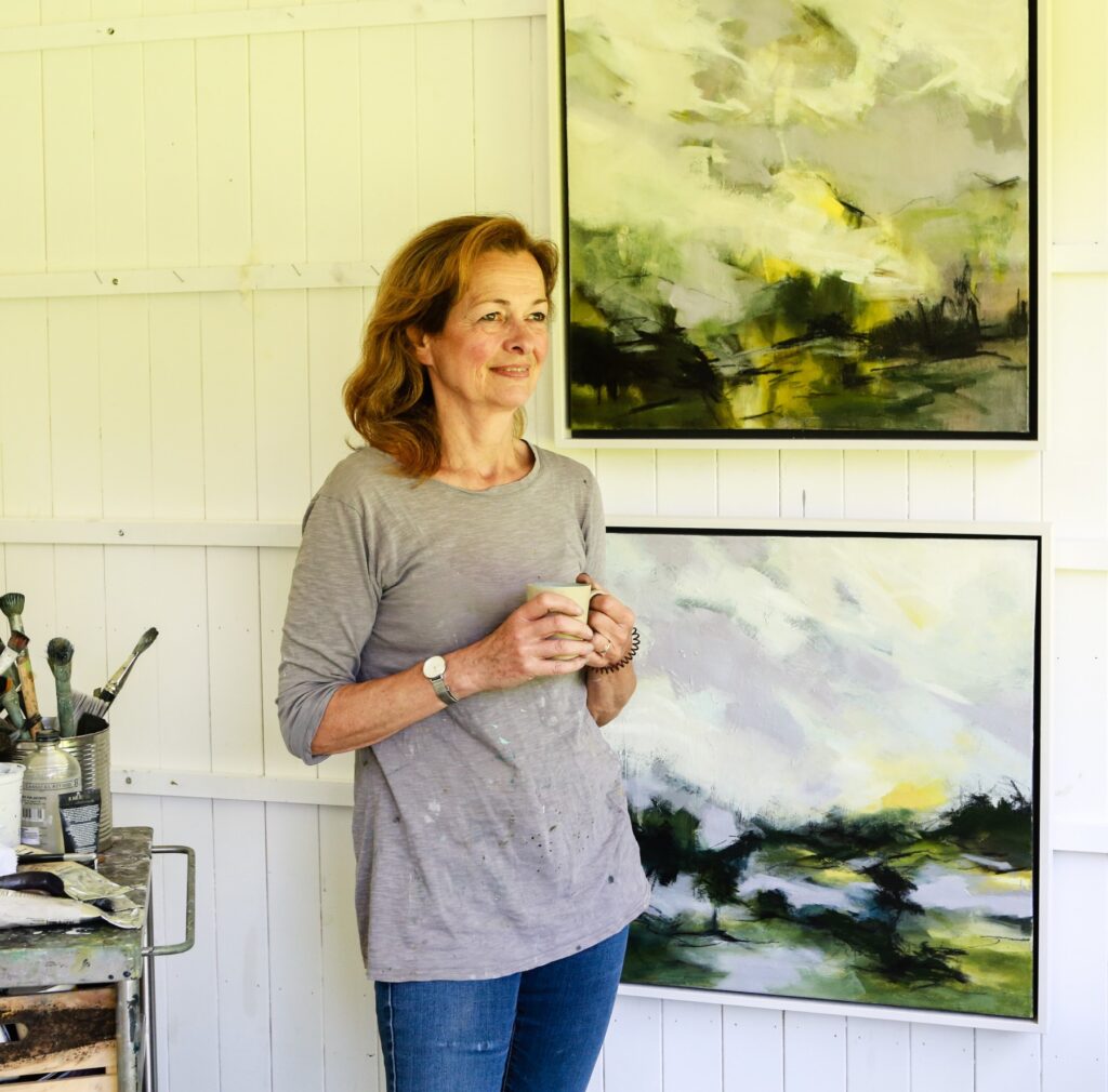 Joanna Farrow standing in her studio