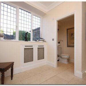 Hallway with bespoke radiator covers