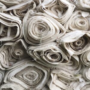 Rolls of natural linen