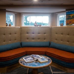 Bespoke banquette seating as part of a bar renovation