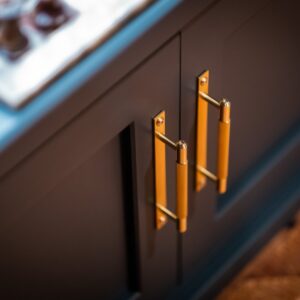 Close up of cabinet engineered handles