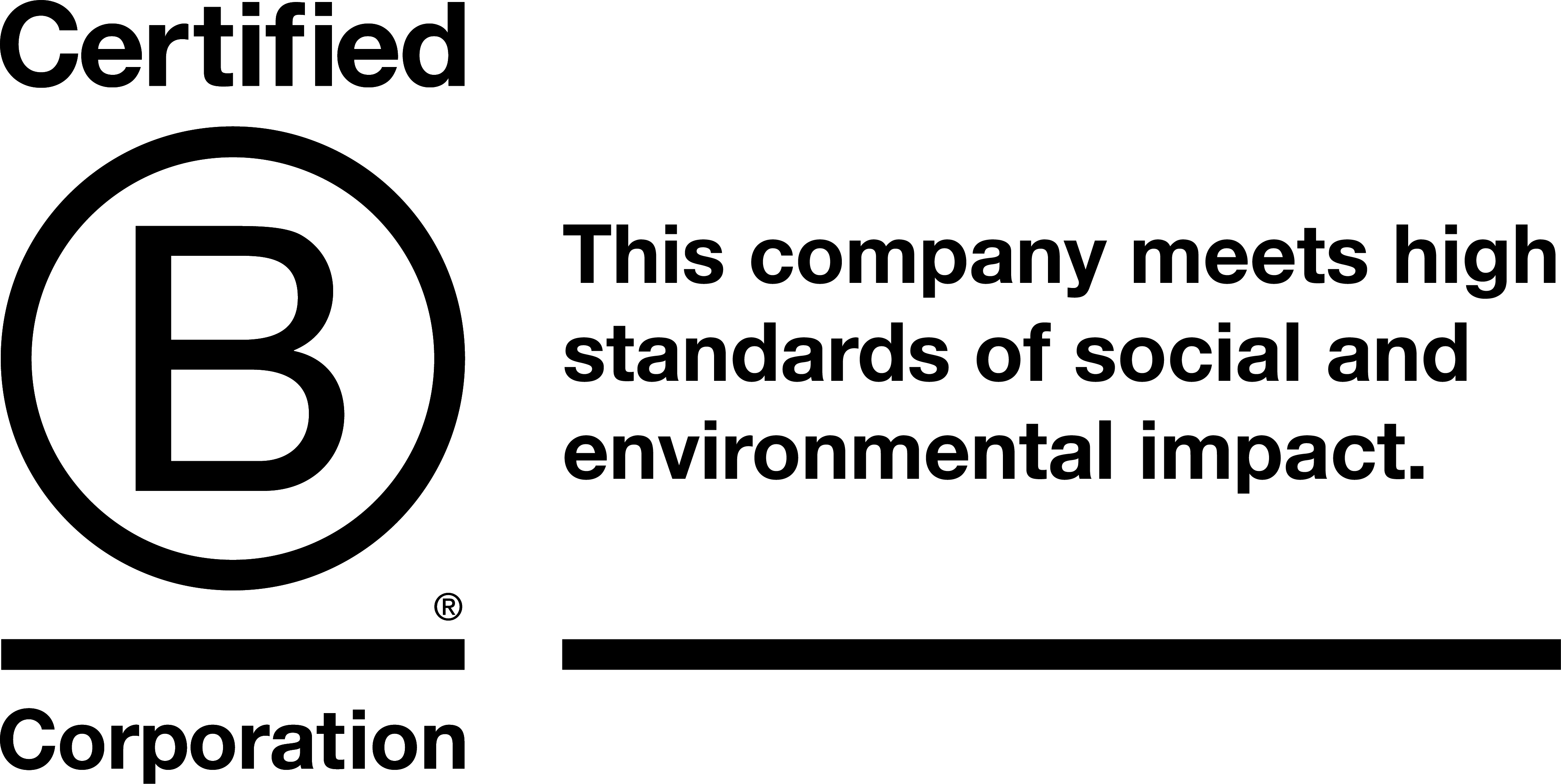 Certified B Corporation Standards Tagline Logo